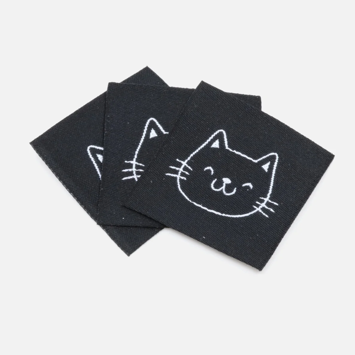 Webetikett "Katze", 30x30 mm, 3 Stück