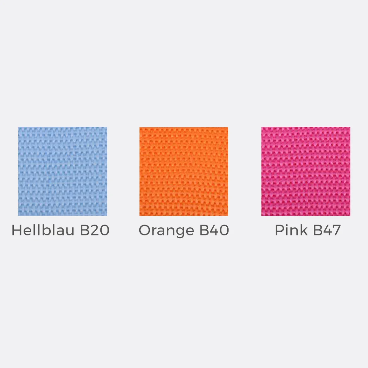 Gurtband Light 40mm, Hellblau B20, Orange B40, Pink B47