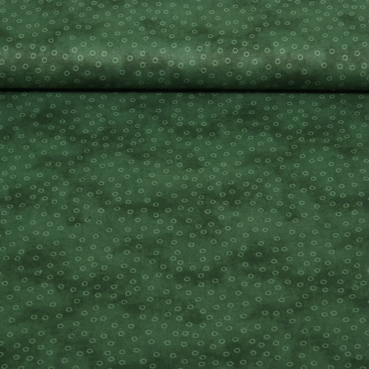 Baumwoll Popeline Kleine Kreise Tannengrün