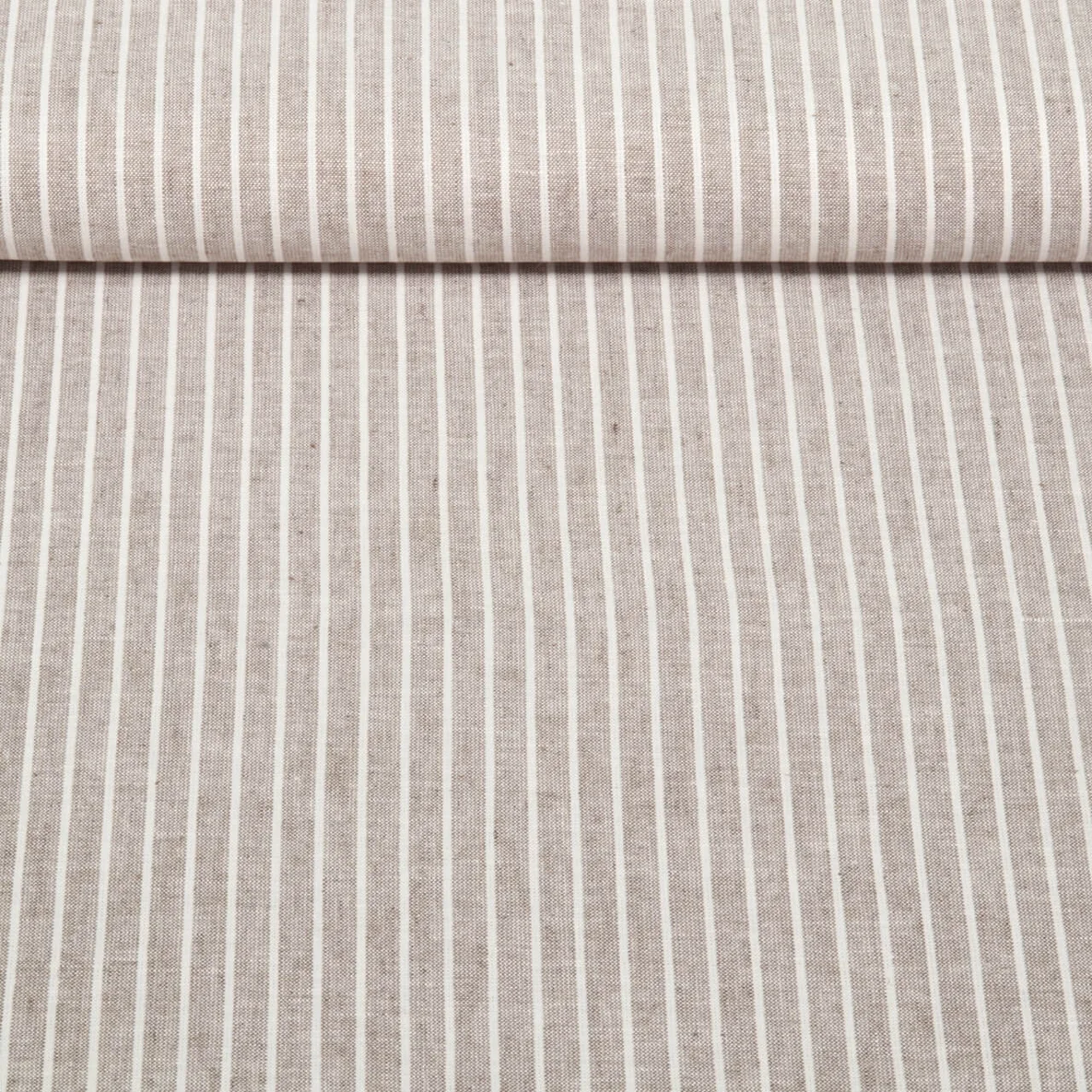 Leinen Cotton Streifen Taupe