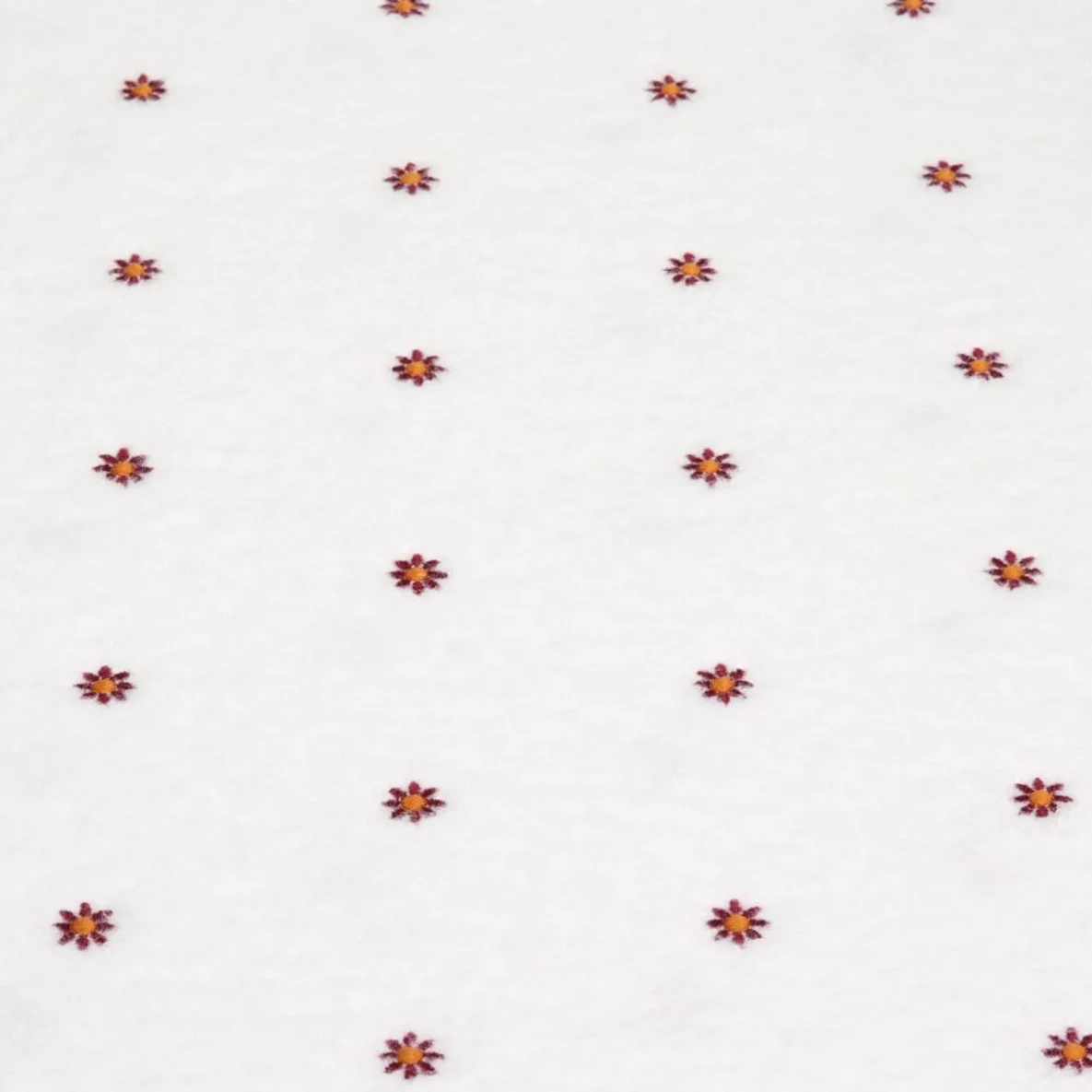 Teddyfleece  Blumen Weiß