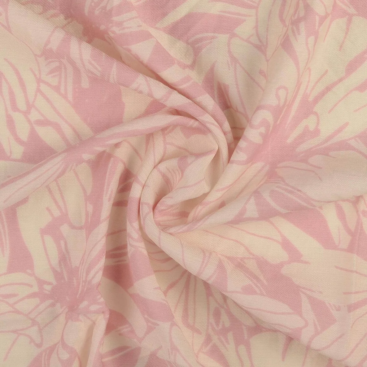Viskose Twill Große Lilien Rosa