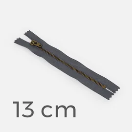 Jeans Reissverschluss Metall messing 13 cm anthrazit