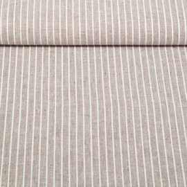 Leinen Baumwolle Streifen Taupe