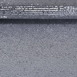 Paillettenstoff Silber Grau