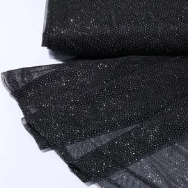 Softtüll Glitzer Silber Schwarz