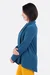Schnittmuster Cardigan Frauen blauer Stoff Nähanleitung