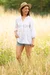Schnittmuster Tunika Bluse Lochstickerei Spitze im Boho-Stil nähen