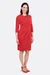 Damenschnittmuster Kleid Wickelrock Tulpenform Sommersweat rot