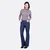 High Waist Jeans Schlaghose selber nähen Stretch Denim dunkelblau meliert