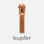 Metall-Zipper 4 Stück für 4mm Raupe kupfer