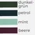 Gurtband 25mm Baumwollmix Soft 3m Länge, Dunkelgrün D190, Petrol D103, Mint D871, Beere D230