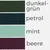 Gurtband 40mm Baumwollmix Soft 3m Länge, Dunkelgrün D190, Petrol D103, Mint D871 , Beere D230