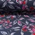 Alpenfleece Große Blumen Jeansblau Rot