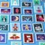 Bio-Canvas Hamburger Liebe "Christmas On Stamps" Blau