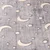 Wellnessfleece Leuchtend Mond und Sterne Grau