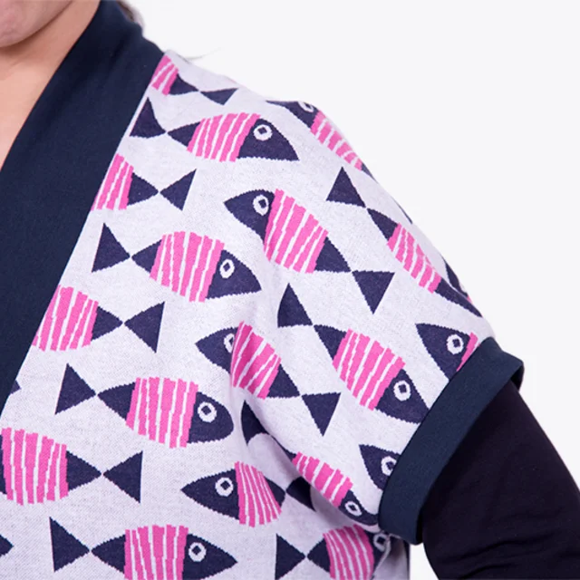 Cardigan Bündchen Ärmel Stoffmuster Cardigan Bündchen Ärmel Stoffmuster