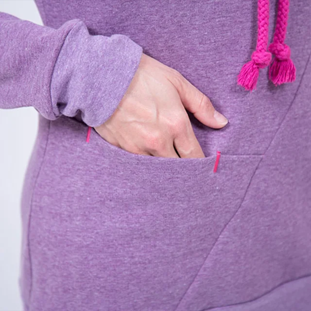 Schnittmuster Nähanleitung Damen Hoodie Teilung Eingriffstasche abgesteppt Schnittmuster Nähanleitung Damen Hoodie Teilung Eingriffstasche abgesteppt