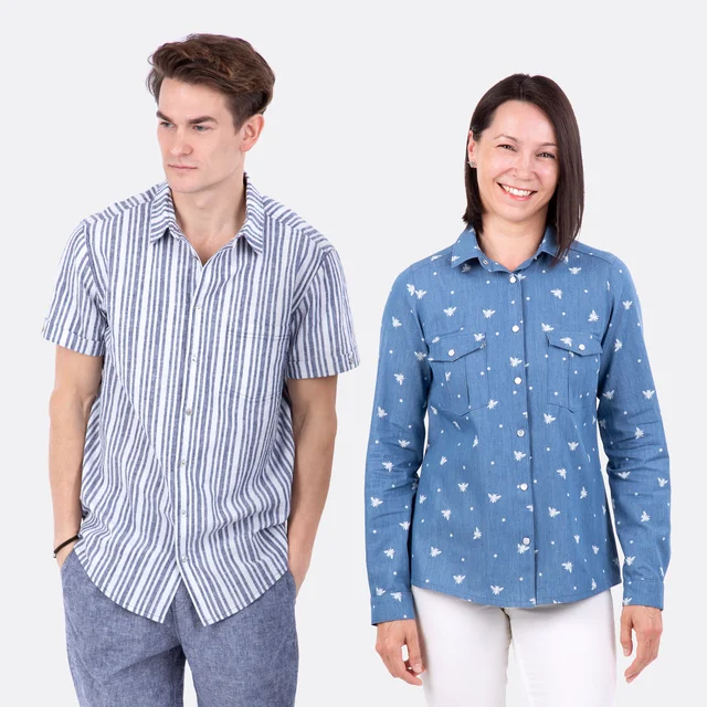 Schnittmuster Damenbluse und Herrenhemd Schnittmuster Damenbluse und Herrenhemd