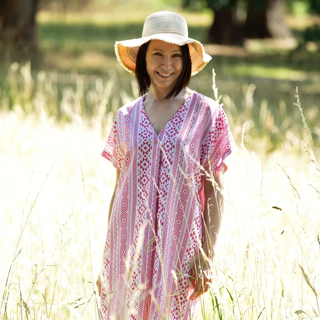 Boho-Style Kaftan selber nähen Stoffmuster Boho-Style Kaftan selber nähen Stoffmuster