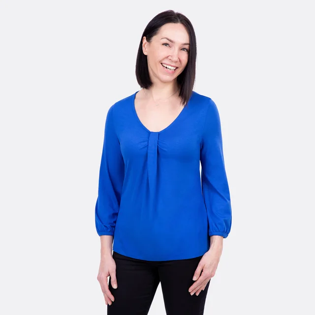 Viskosejersey blau für Damenshirt Anna Viskosejersey blau für Damenshirt Anna