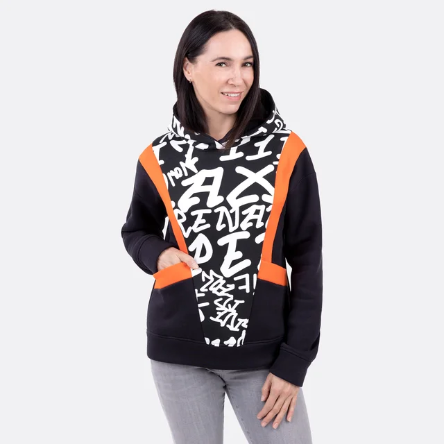 Heavy Sweat Kapuzenpulli mit Graffiti Muster nähen Heavy Sweat Kapuzenpulli mit Graffiti Muster nähen
