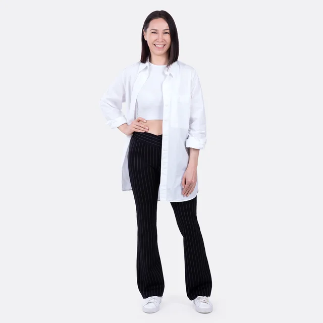 Flared Leggings bequemes Büro-Outfit nähen Flared Leggings bequemes Büro-Outfit nähen