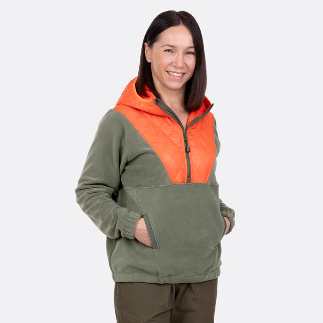 Mikrofleece Stoff altgruen Troyer mit Kapuze naehen Mikrofleece Stoff altgruen Troyer mit Kapuze naehen